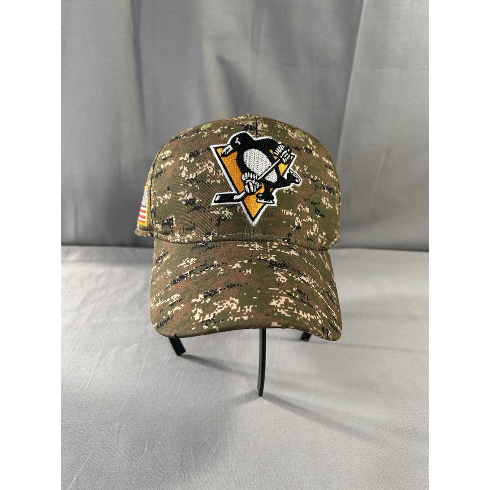 Adidas NHL Pittsburgh Penguins Digital Camouflage Hat Fitted L/XL Hockey USA